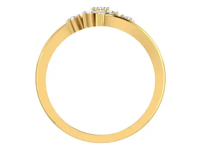 Light Weight Yellow Gold Diamond Ring  -RC RN 1572 3D print model