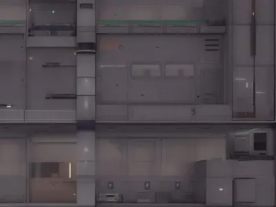 500 AI generated sci-fi structures textures 3D model