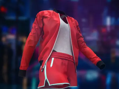 tracksuit jacket on street at night Low-poly 3D model