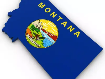 Montana Political Map 3D model