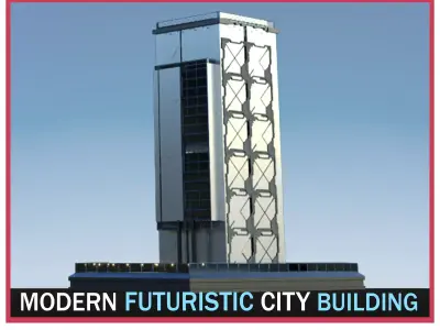 Futuristic Future Modern City Building Skyscraper 23 3D model