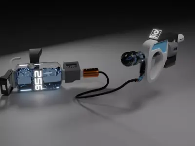 Sci-Fi Hi-tech Water Gun Low-poly 3D model