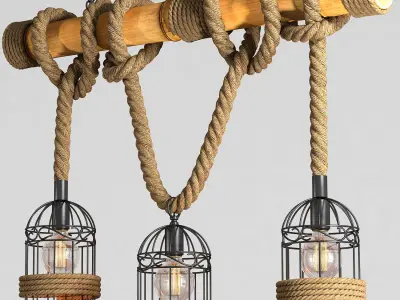 Chandelier Loft Rope Chandelier 3D model