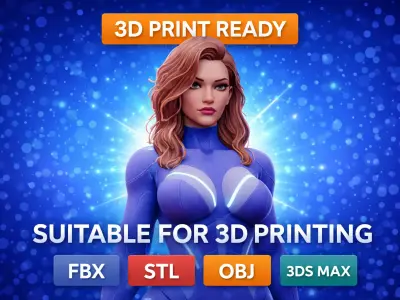 3D female character model 3D print model