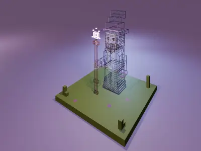 Voxel Wizard Low-poly 3D model