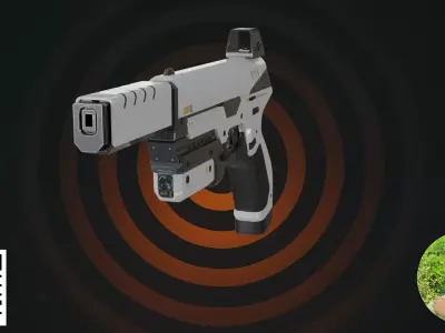 Sci-Fi Tactical Pistol 3D model