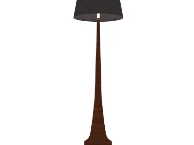 Wooden Floor Lampshade Low-poly 3D model