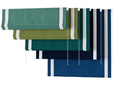 Roman Curtains 49 Loganova INDIGO CHEVALLE 2 SIDES BORDER 3D model