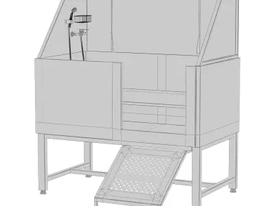 Compact Pro  Standard Grooming Bath with Ramp 3D model