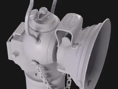 Low-Poly Carbide Lamp  Low-poly 3D model