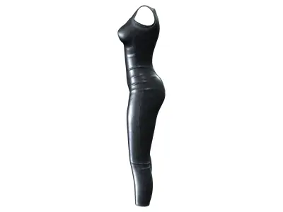Black Leather Bodysuit Low-poly 3D model
