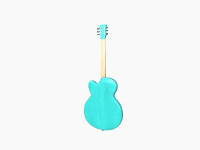 Electric Guitar J04 Light Blue - Music Instrument Design Low-poly 3D model
