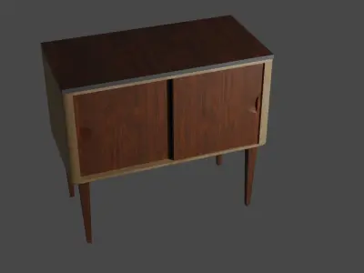 cupboard wooden cabinet with doors and drawers 3D model