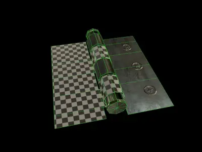 hinge metal door Low-poly 3D model