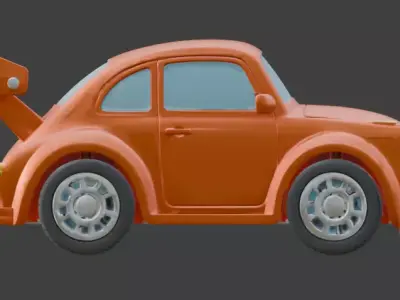 Orange Toy Sports Car 3D Model Low-poly 3D model