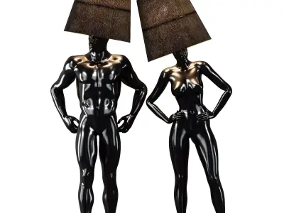 Hommer human lampshade Floor lamp Collection Pose08 3D model