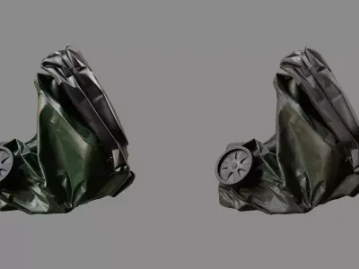 Crushed Trash Can 06 3D model