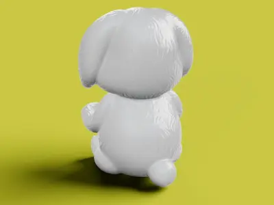 Bunny sitting Low-poly 3D model