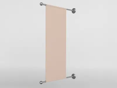 Signs Set curtain hanging on wall 3D model