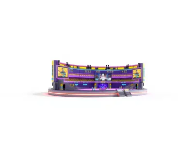 Entertainment Arena Module with Neon Accents model pack Low-poly 3D model