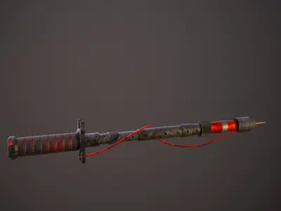 Sci-Fi  harpoon Low-poly 3D model