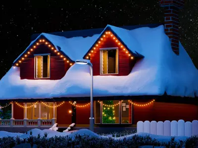 Premium 3D Winter House in Blender 3D model