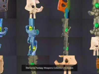 Elemental Fantasy Weapons Collection 3D Model Pack