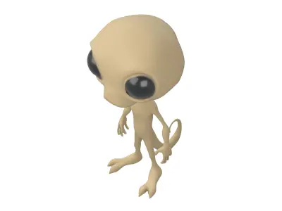 Cartoon Alien v2 006 Low-poly 3D model