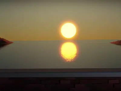 Beach scene Low-poly 3D model