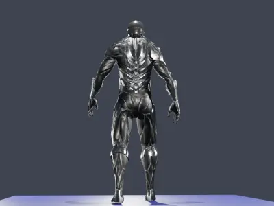 Cyborg Ninja Warrior Low-poly 3D model