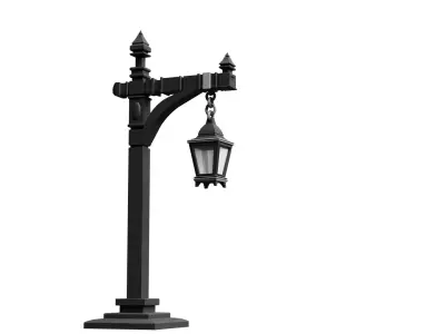 Medeival Lamp Post Low-poly 3D model purchase