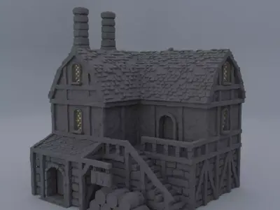 Medieval Distillery Tabletop Terrain 28 mm 3D print model