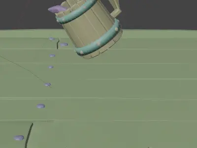 Stylized table floor and mug Free 3D model