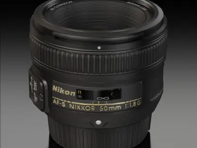 Nikon AF-S Nikkor 50mm f 1-8G Lens Low-poly 3D model