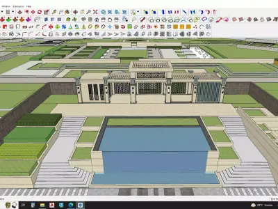 Gallery of Renovation gate house Landscape environment 3D model