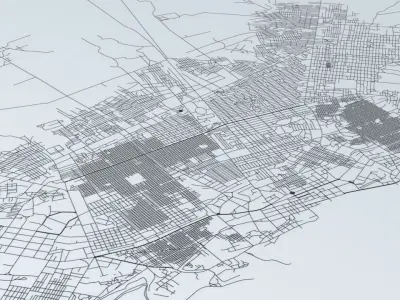 Mogadishu Road Network and Streets 3D model