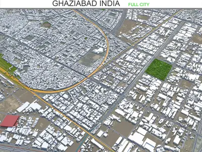Ghaziabad India 40km Low-poly 3D model
