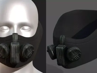 Gas mask PBR textures low poly futuristic  Low-poly 3D model