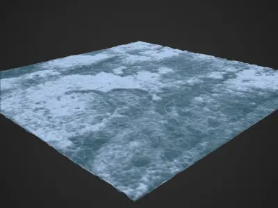 Ice ground material Low-poly 3D model