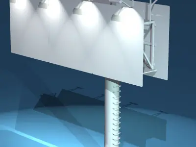 Billboard set with lights 3D model