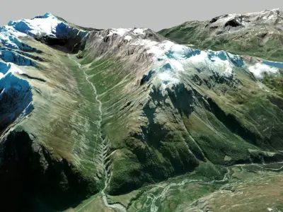  Lake Mont Cenis France and mountain landscape  3D model