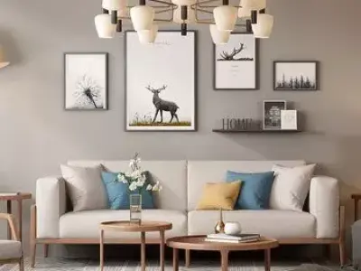 Scandinavian Sofa interior 3D model