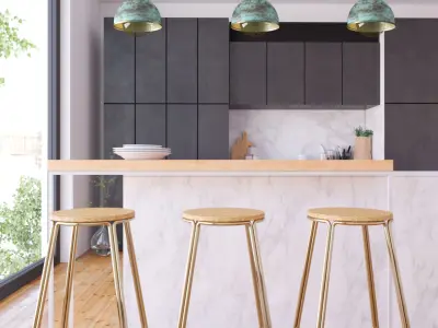 Brass pendant light Italy sku 2007 Free 3D model