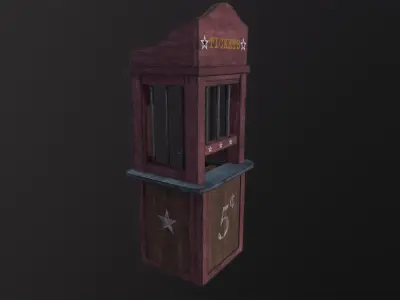 circus ticket stall 3D Model Low-poly 3D model