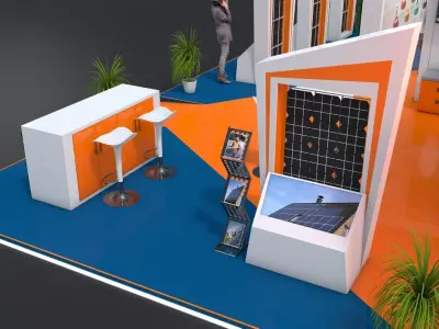 Freelance 3D Designer Dubai - Solar Energy Exhibition Stand 3D model