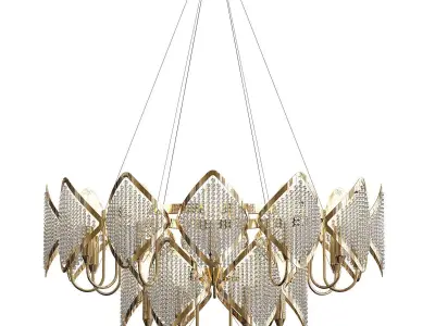 FUMAT chandelier in gold and crystal 3D model
