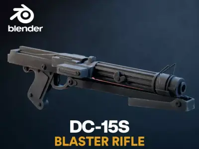 DC-15S Blaster Rifle 3D model