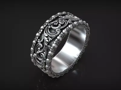 Memento Mori Baroque Skull Head Pattern Brutal Band 3D print model