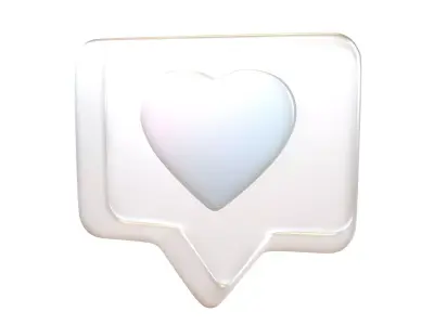 Socail Media Heart Bubble v1 014 Low-poly 3D model