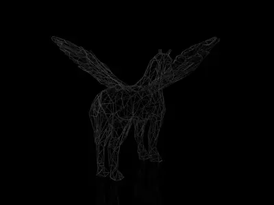 Pegasus Wireframe Low-poly 3D model